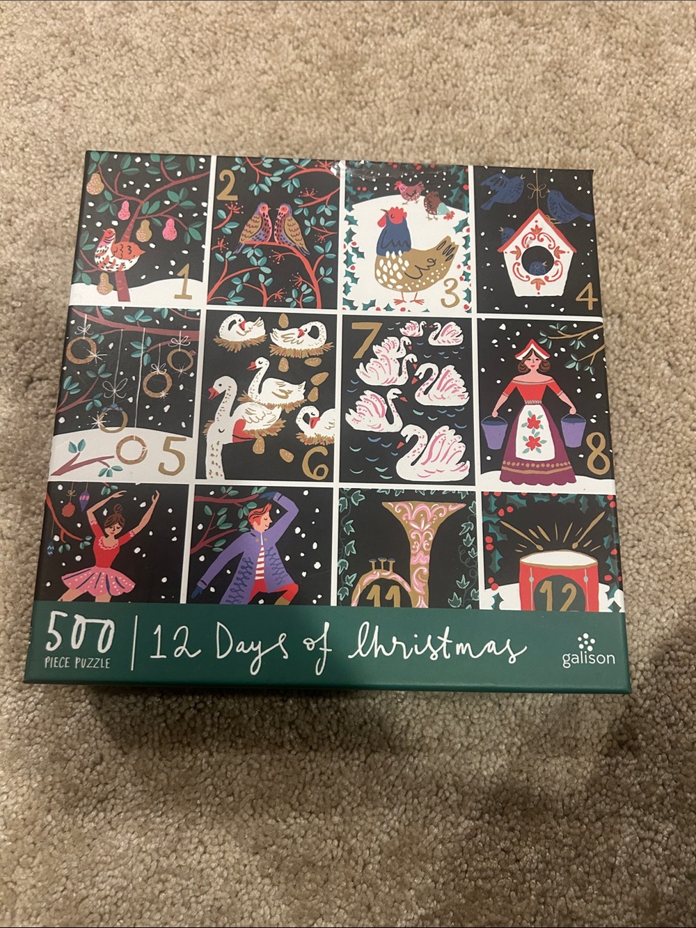 Galison 12 Days of Christmas 500-Piece Puzzle - Multi-Color